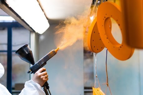 Powder Coating on a Metal
