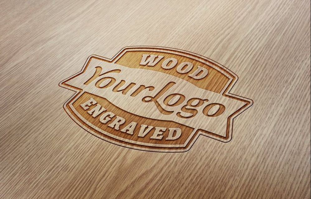 Laser Engraved Logo in Wood