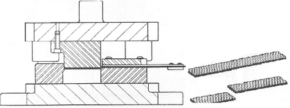 Cut off press tool