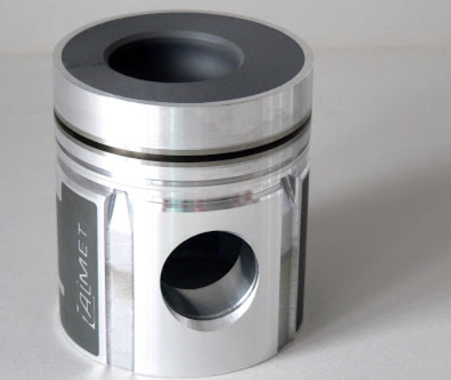 polished aluminum piston engine