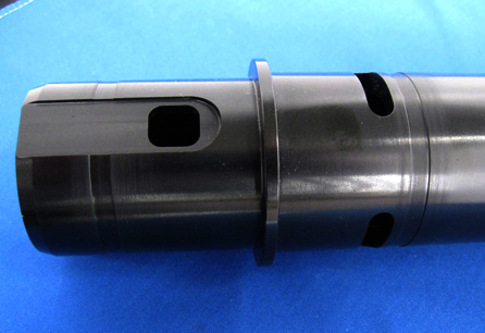  lubricated black anodized aluminum part